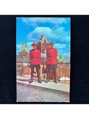 Vintage Postcard 1957 RCMP Mounties Quebec Chateau Frontenac Ste Anne Cancel